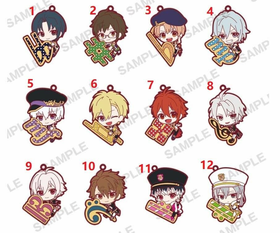 Anime Idolish7 Trigger Re:vale Rubber Strap Keychain Keyring Charm Riku Tenn Cos