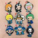 Japan Anime ONE PIECE Luffy Zoro Law Sanji Rubber Strap Keychain Bag Charm Gift