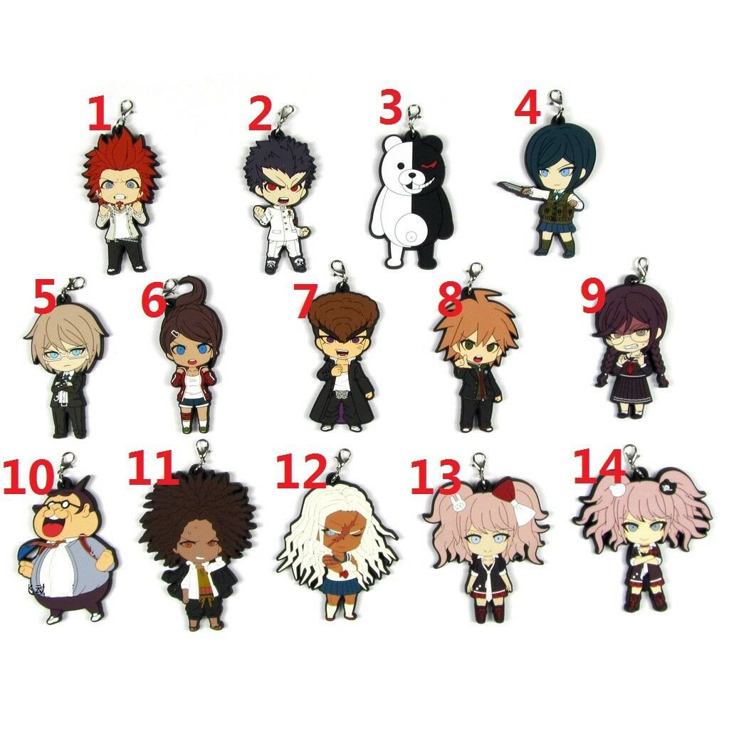 Danganronpa V3 Keychain Keyring Anime Rubber Strap Charm Monokuma Makoto Junko