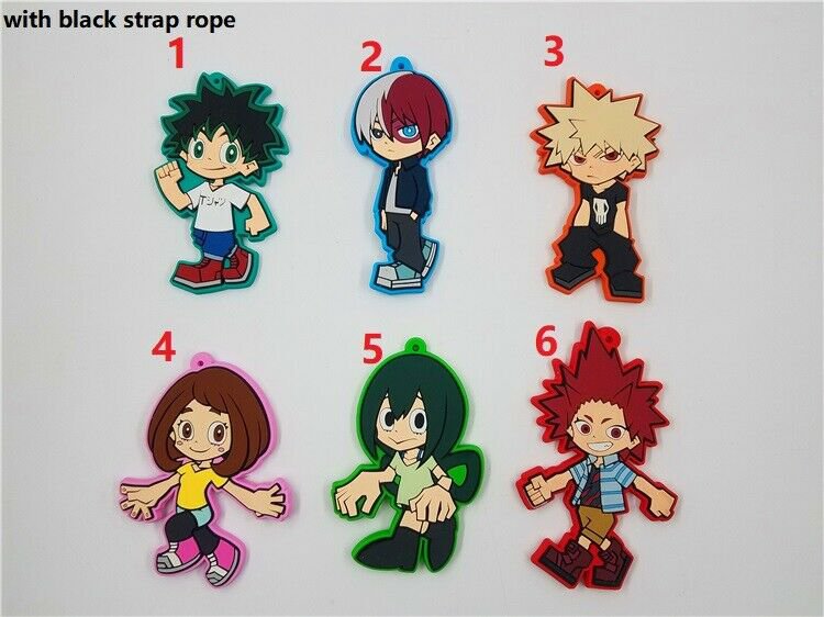 My Hero Academia Boku no Hero Akademia Rubber Strap Keychain key Ring Charm Gift