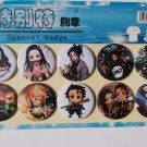 Anime Demon Slayer Kimetsu no Yaiba Metal Badge Bedge Pin Brooch Xmas Gift 10PCS