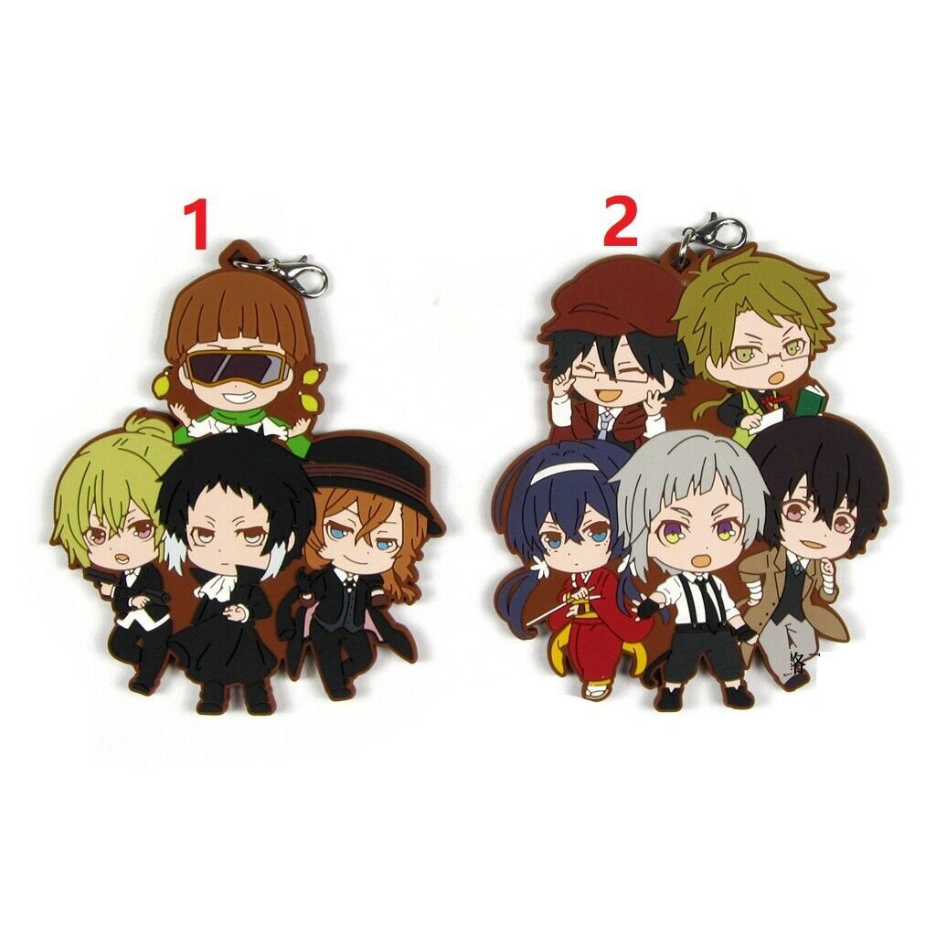 Bungo Stray Dogs Rubber Strap Charm Keychain Dazai Osamu Nakahara Chuya Mafia