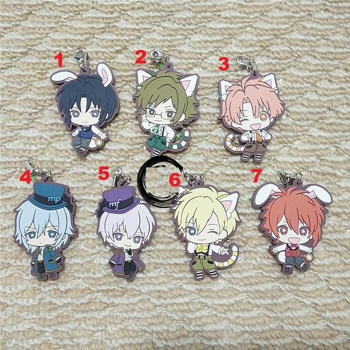 7PCS Idolish7 Alice World Ver Rubber Strap Keychain Keyring Charm Tamaki