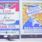 2 VINTAGE WWII WAR BONDS MATCH COVERS FOR SAFETY & KEEP EM ROLLIN FLYING