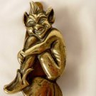19th c Brass Pixie Door Knocker 140 mm, 5.5" tall