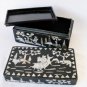 Antique Oriental Papier Mache Black Laquered Box M.O.P Namazu Decoration
