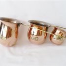 Vintage Set Of Copper Spirit Measures - Tin Lined Copper Measures - Kitchenalia