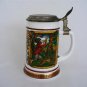 A Vintage West German Milk Glass Beer Stein- The Hunt - BMF - c 1960s +