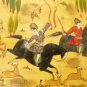 Vintage Wooden Box - Persian Hunt Scene Decoration