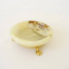 Vintage Art Deco Style Onyx Pin Dish Sat On Gold Tone Legs