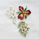 Three Vintage Costume Brooches - Flower Themed Costume Brooches