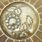 Antique 19th c Brass Bowl - Victorian Bowl Fluted Sides, Sunflower Decoration