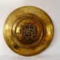 Antique Oriental / Chinese Brass Plate / Plaque - Seal Mark To The Underside