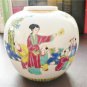 Early 20th c Oriental / Chinese Large Porcelain Ginger Jar - Figural Decoration