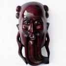 19th c Oriental/Japanese Cherry Wood Wall Mask - Oriental Wood Carving - Plaque