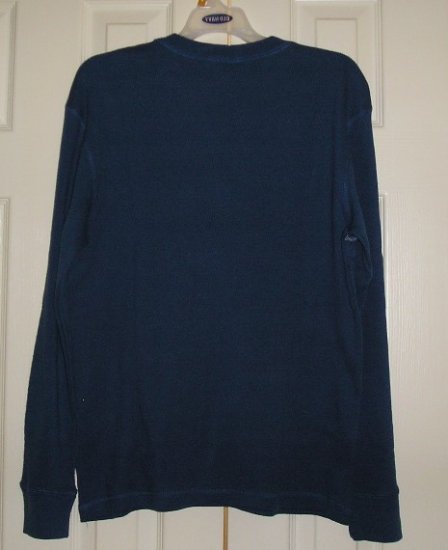 Old Navy Mens Waffle Weave Long Sleeve Shirt Top Small Blue NEW