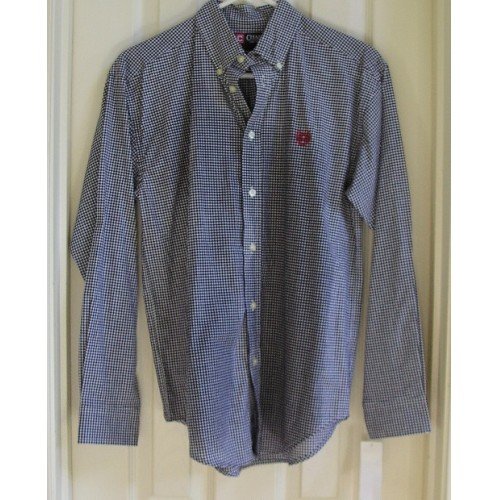 CHAPS Brand Navy Checked Shirt Boys Oxford L 14-16 NEW!
