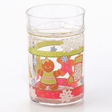 NEW Set of 4 Holiday Christmas Floater Glasses Snowing Glass Set