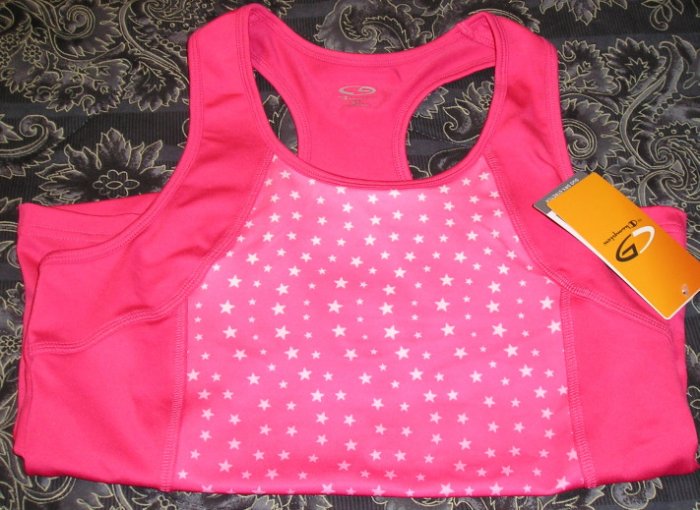 Champion C9 Girls Duo Dry Stretch Sports Tank Xl Hot Pink Stars New