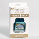 Yankee Candle Car Gel Bonus 3 Pack Beach Walk Scent Sealed Car Fresheners