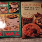 Rival CookBook Cook Book Lot 2 Books Time to Enjoy and Slow Cooker Cuisine Crock Pot NEW