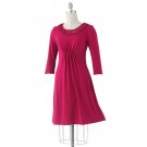 Womens BabyDoll Style Fuchsia Dress Large by Ab Studio Great Neckline NEW