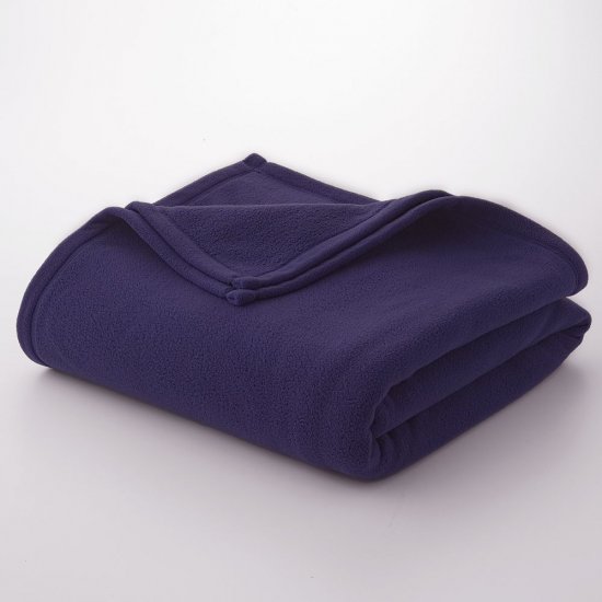Navy Blue Microfleece Blanket King Size Bed NEW 108 x 96 Oversized Warm