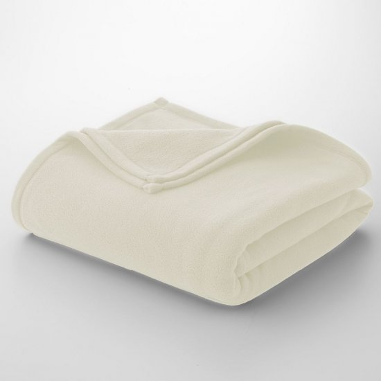 Ivory Microfleece Blanket Queen/Full Size NEW 90 x 96 Oversized Warm