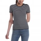 Chaps Striped Top or Shirt Black White Womens Top NEW Size Large Button Shoulder
