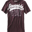 Aeropostale Athletics Graphics T-Shirt Tee Maroon Size Small Mens Teens Boys NEW