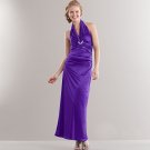 Halter Style Long Dress by My Michelle Sz. Large Purple Ruched NEW Juniors Prom Home Coming Dress