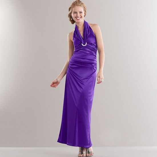 satin halter white dress Confête