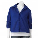 Hang Ten Woven Crop Top Blue Juniors Shirt Size Medium NEW