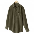 Mens Microfiber Button-Front Shirt or Top Extra Large or XL Green Casual MBX NEW