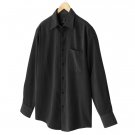 Mens Microfiber Button-Front Shirt or Top Small or S Black Casual MBX NEW
