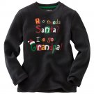 NEW Toddler Black Unisex Thermal T-Shirt Tee Size 7 L Holiday Long Sleeves