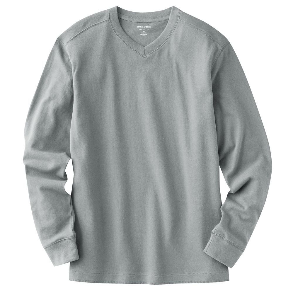 Sonoma Solid Sueded V-Neck T-Shirt Tee Mens Size Medium Teens Boys ...