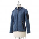 NEW Womens Free Country Blue Marled Fleece Hooded Jacket Coat Small $80