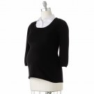 Womens Maternity Mock Layer Shirt Top Sweater Sz Medium Oh Baby Maternity Black