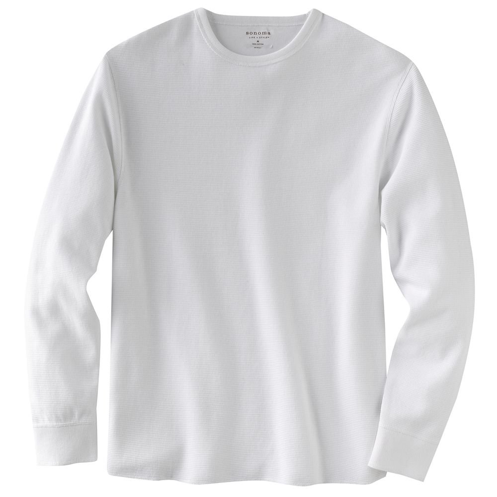Mens White Thermal Shirt Top or Tee Long Sleeve Sz Medium NEW