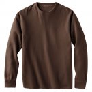 Mens Brown Thermal Shirt Top or Tee Long Sleeve Sz Small NEW