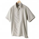 Mens Casual Button-Front Shirt or Top Centro Size Small Tan NEW