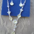 AVON 2007 Y Jewelry Set Necklace Earrings Tear Drop WHITE NEW + Gift Box