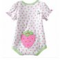 NEW Baby by Bon Bebe One Pc 3 to 6 Mo Baby Outfit Pink Strawberry  Onesie
