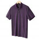 NEW Purple Striped Polo Shirt Mens Short Sleeve Sz Extra Large XL Axcess $34.00