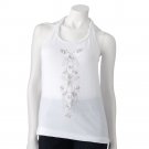 Juniors Teens Floral Embroidered Braided White Tank Top Shirt by SO Sz Extra Large XL $20.00 NEW