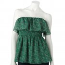Juniors Teens Green Floral Ruffled Sleeveless Top Shirt by Candies Sz Small S $34.00 NEW
