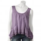 Juniors Purple Swiss Dot Tiered Cami or Camisole by EyeLash M or Medium NEW $36.00