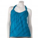 Juniors Teal Blue Ruched Cami Camisole by Heart and Soul Large or L NEW