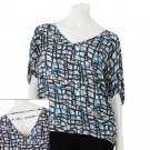 Juniors Teens Girls White Base Woven Geometric Top by Hang Ten Sz Large or L $38.00 NEW